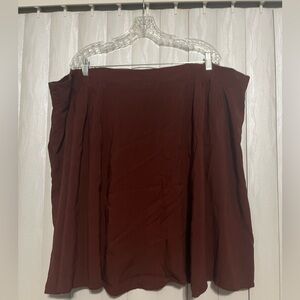 Chocolate Brown Challis Button Mini Skirt